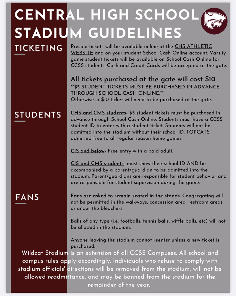 Stadium Guidelines
