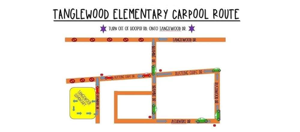 Tanglewood Elementary School Carpool Map