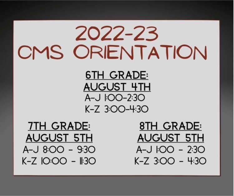 2022-23 CMS Orientation Information